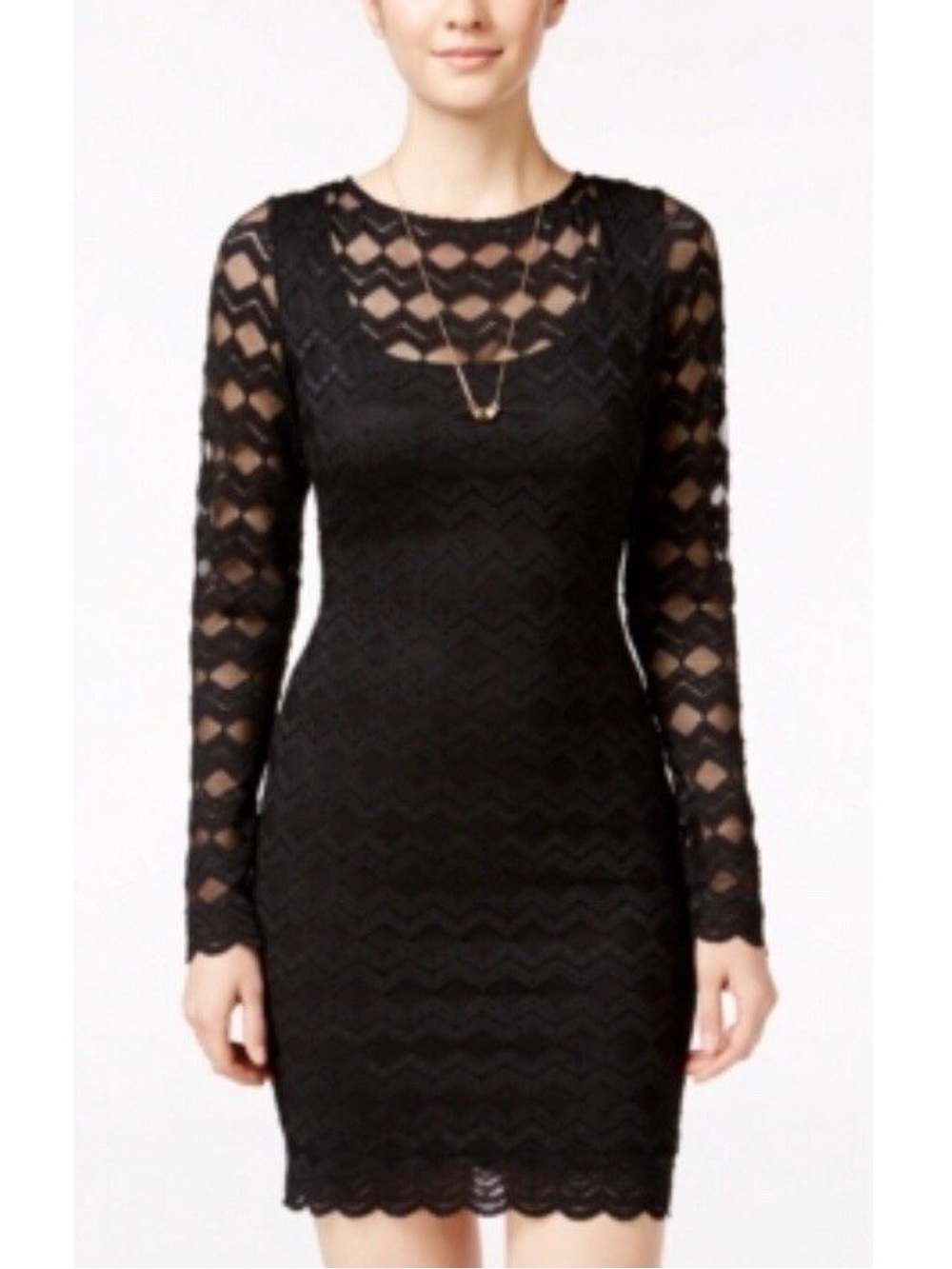 Jump Black Bodycon Lace Mini Dress Size Small